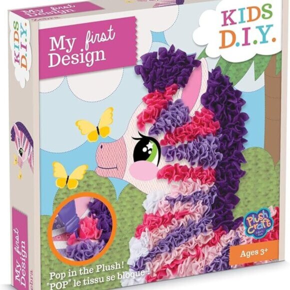 Plush Craft Fabric by Number DIY ORB Factory My First Design Zebra For Age 3+ - Picture 3 of 13